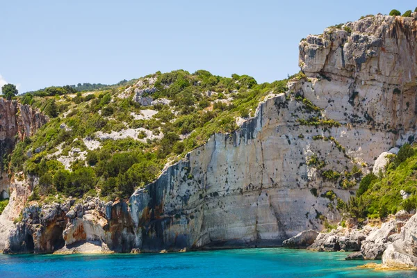 Belle grotte blu sull'isola di Zante, Grecia — Foto Stock