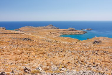 cenneti coast taşlarla, rhodes, Yunanistan