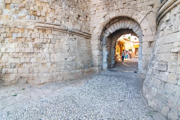 Wejście do Rycerzy Pałacu Wielkiego Mistrza, Rodos, Grecja — Zdjęcie stockowe