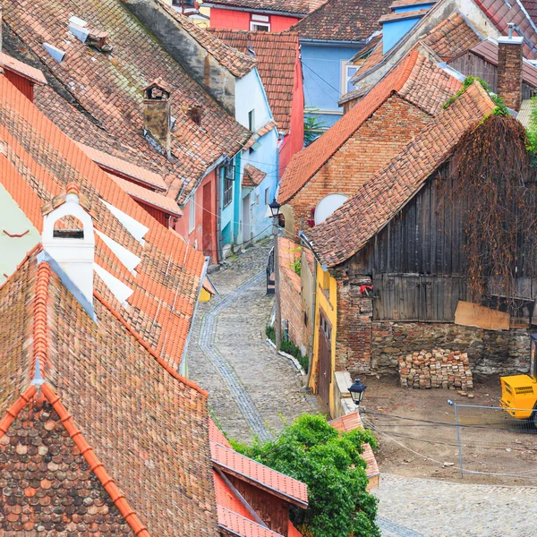 Pohled sighisoara od věže s hodinami, Rumunsko — Stock fotografie