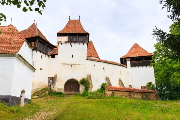 Вискри, крепостная церковь Саксона, Трансильвания, Румыния — стоковое фото