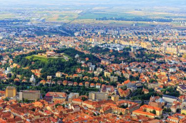 eski şehir, brasov, Transilvanya, Romanya havadan görünümü