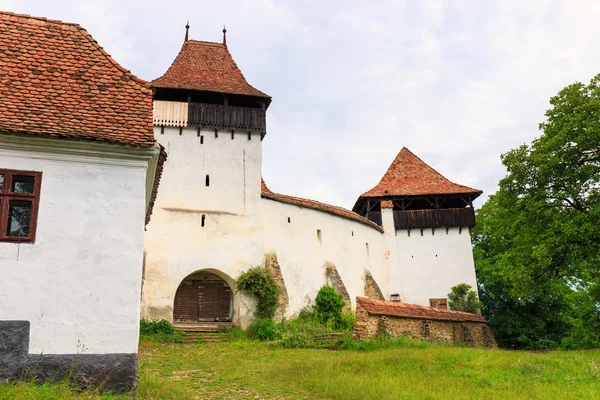 Вискри, крепостная церковь Саксона, Трансильвания, Румыния — стоковое фото