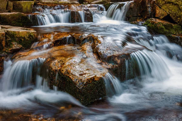 Bela Paisagem Cachoeira Selvagem Rio Lomnica Karpacz Polónia — Fotografia de Stock