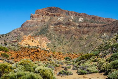 Teide Ulusal Parkı, Tenerife, Kanarya Adaları, İspanya 'daki Pico del Teide dağ volkanı manzarası