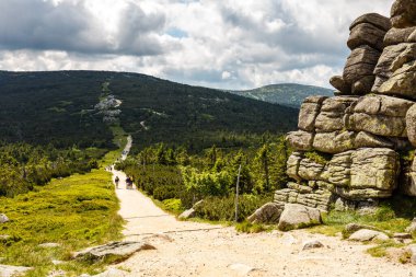 Polonya 'daki Karkonosze dağlarında Slonecznik kaya oluşumu 