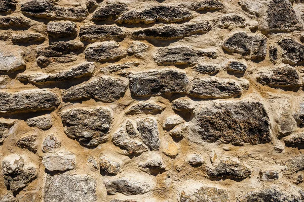 Bruine Stenen Muur Textuur Closup Achtergrond — Stockfoto