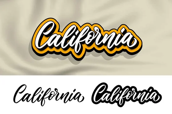Californie Conception Lettrage Main Pour Impression Sur Les Vêtements Lettrage — Image vectorielle