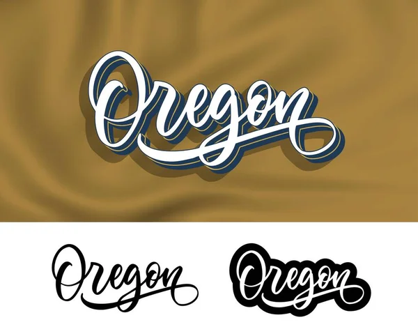 Oregon Conception Lettrage Main Pour Impression Sur Les Vêtements Slogan — Image vectorielle