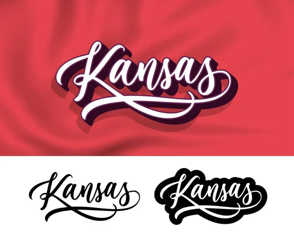 Kansas Desenho Letras Vectoriais Design Tipografia Moderna Vetores De Bancos De Imagens Sem Royalties