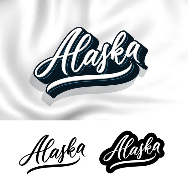 Alaska Mão Lettering Design Caligrafia Moderna Ilustração Vetorial Vetor Texto Vetores De Bancos De Imagens