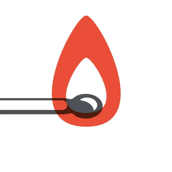 Yanan kibrit. İki renkli vektör resmi