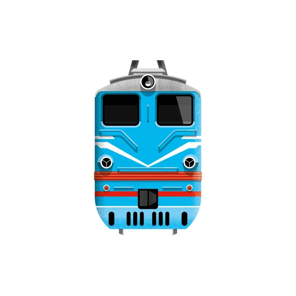 Una vieja locomotora diesel. Vista frontal. Ilustración vectorial — Archivo Imágenes Vectoriales