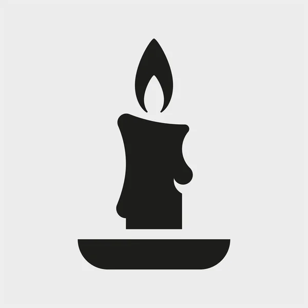 Yanan mum. Şirin siyah beyaz simge