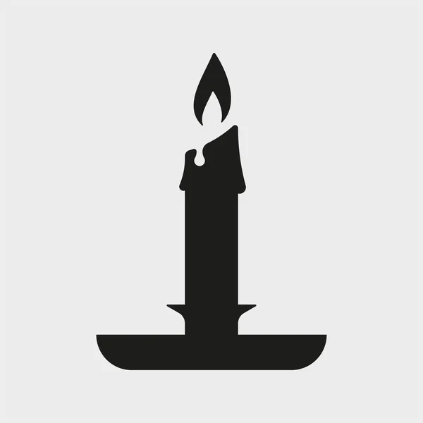 Yanan mum. Vektör siyah ve beyaz şekil simgesi