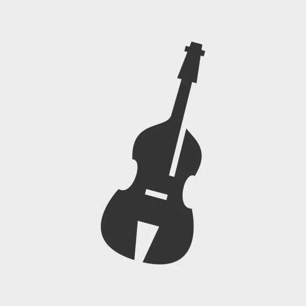 Double bass. Simple monochrome vector shape icon — Stock Vector