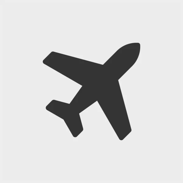 Flygplats eller plan. Enkel vektor monokrom ikon — Stock vektor