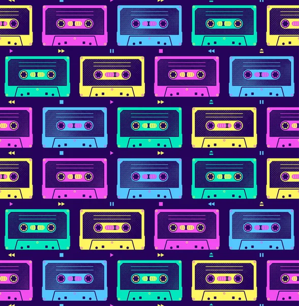 Ses kasetleri. Doksanların tarzında kusursuz vektör deseni