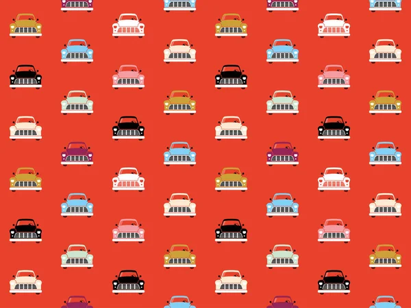Classic or vintage cars. Bright seamless pattern — Stock Vector