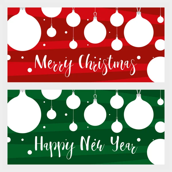 Oyuncak ve kar taneli iki Noel kartı.