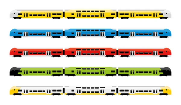 Çift katlı banliyö treni. Bir çift araba.