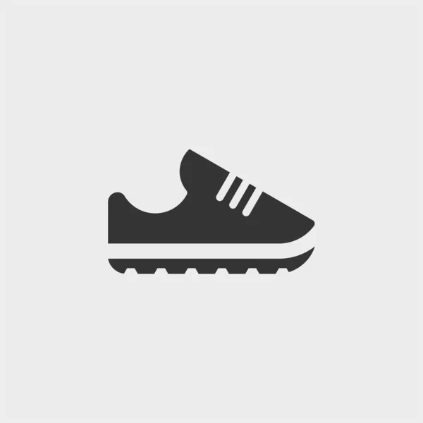 Sneakers. Simple black and white vector icon — Stock Vector