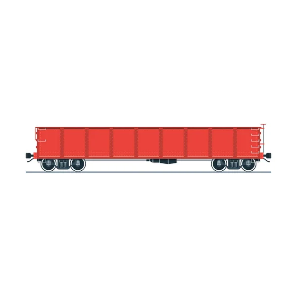 Freight car or gondola car. Side view — Stock Vector