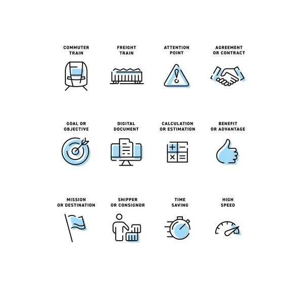 Demiryolu taşımacılığı gelişimi. Bir simge kümesi