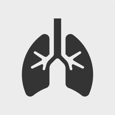 Ciğerler. Basit vektör siyah ve beyaz simgesi