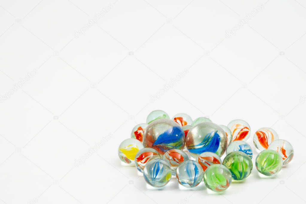 A collection of beads of various colors used in bead play, a traditional Korean game