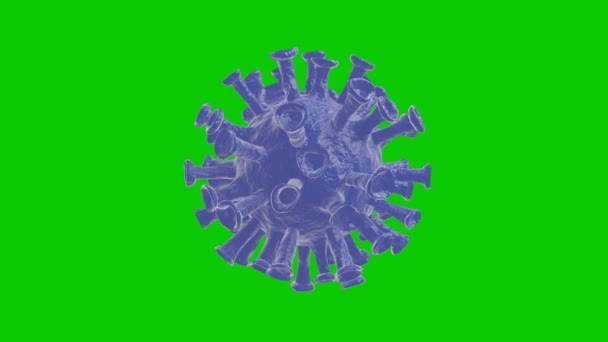 Medicinsk Animation Coronavirus Covid Realistisk Animering Ett Virus Grön Skärm — Stockvideo