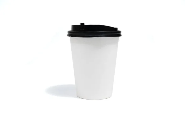 Disposable Paper Coffee Cup Isolated White Background Coffee Drink Move — Stock Photo, Image