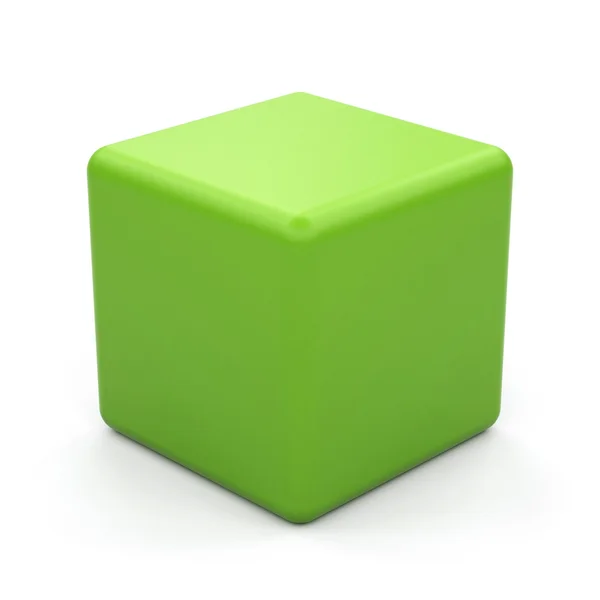 3d green cube isolated. — Stock Photo, Image