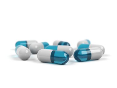 beyaz zemin üzerinde 3D pilsl.