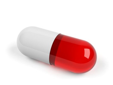 beyaz zemin üzerinde 3D hap.