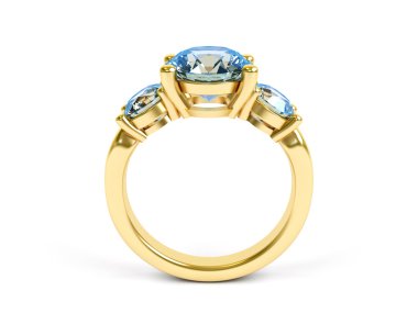 Beyaz bir arka plan üzerinde izole mücevher yüzük.