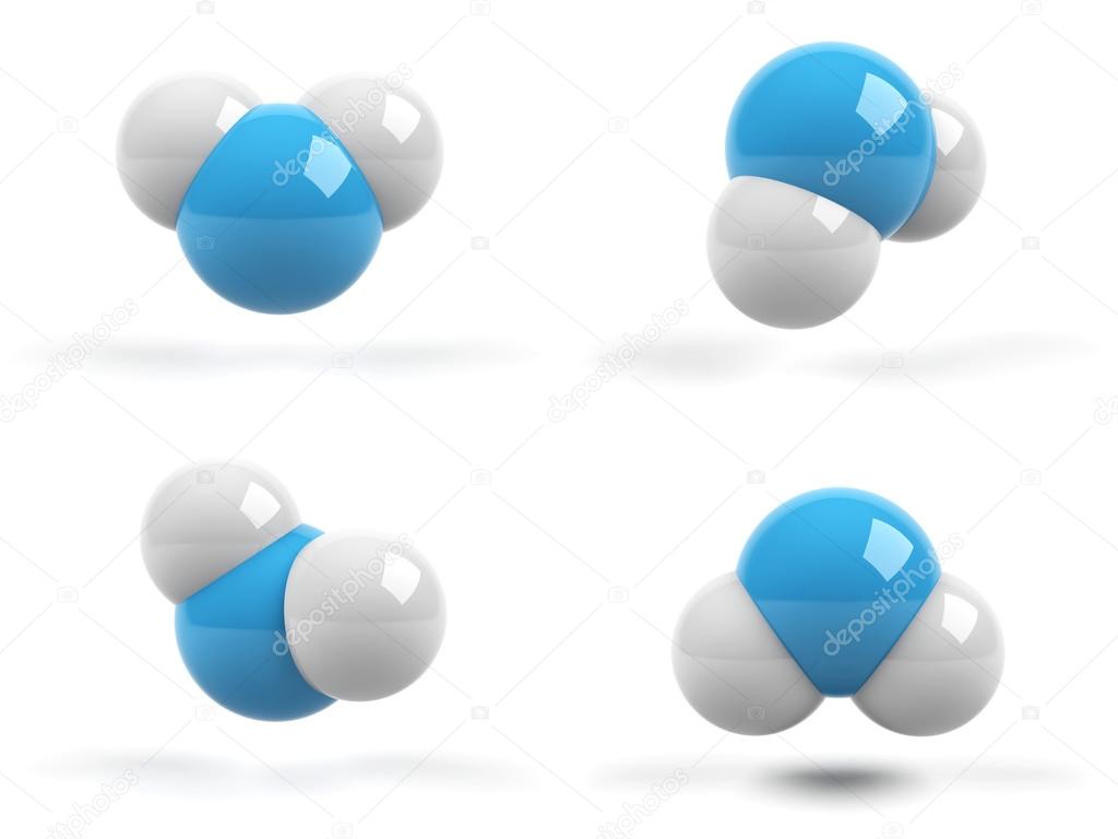 Molecules on white background