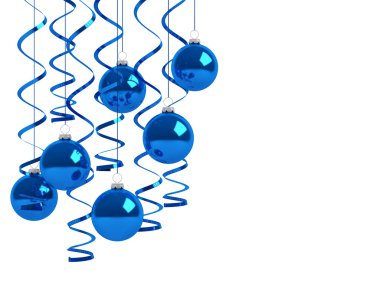 Beyaz arka planda noel topları.