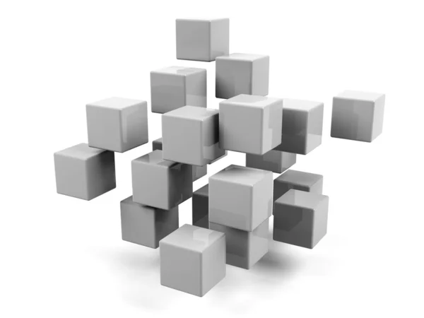 Abstracte geometrische vormen van kubussen geïsoleerd. — Stockfoto