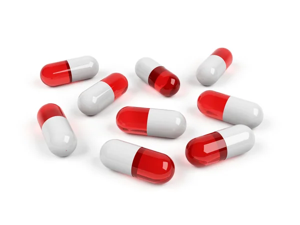 3D-pillen op witte achtergrond. — Stockfoto