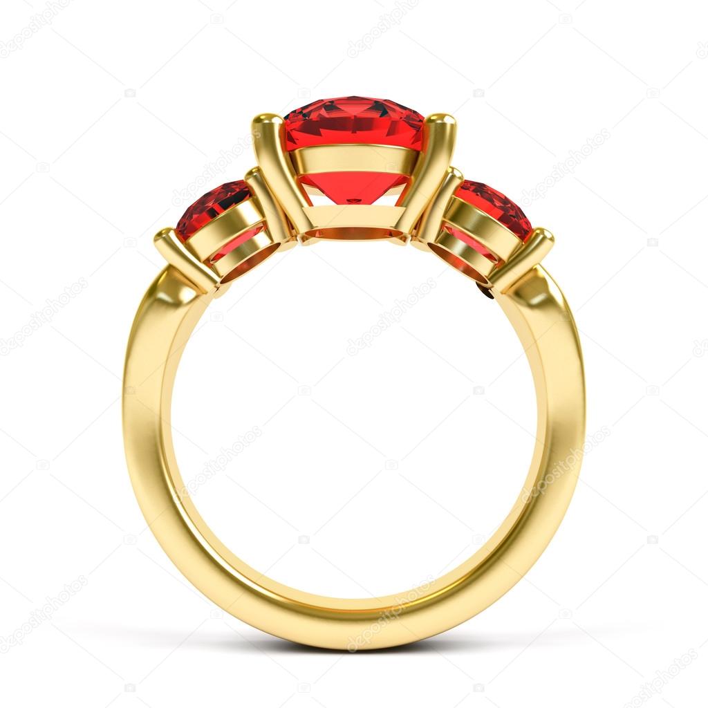 Jewellery ring isolated on a white background.