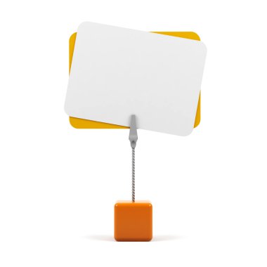Stand with card on a white background. clipart