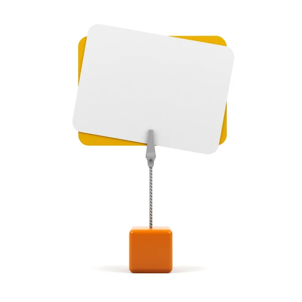 Stand with card on a white background. — Stock Photo, Image