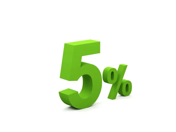 5 por cento isolado em fundo branco. 5 — Fotografia de Stock