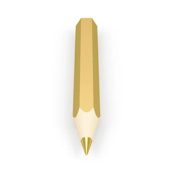 3d golden pencil. — Stock Photo, Image