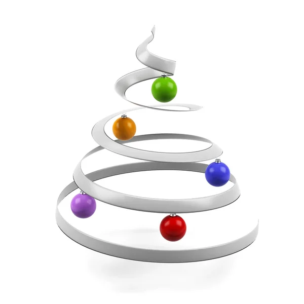 Arbre de Noël. Isolé sur fond blanc. Image 3d . — Photo