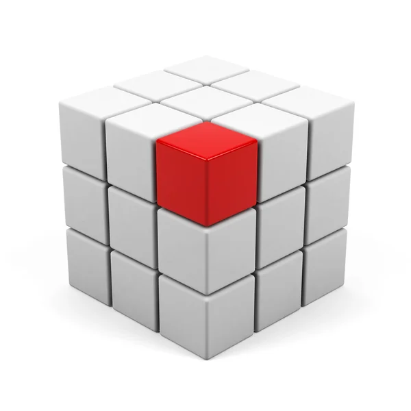 Abstract 3d illustration of cube assembling from blocks — Stock Photo, Image