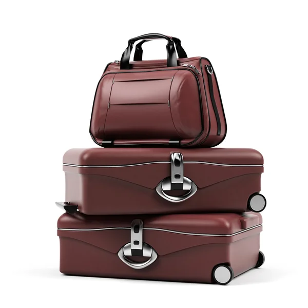 Suitcases isolated on a white background. — Stock Photo, Image