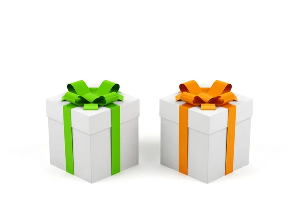 Caja de regalo sobre fondo blanco. — Foto de Stock