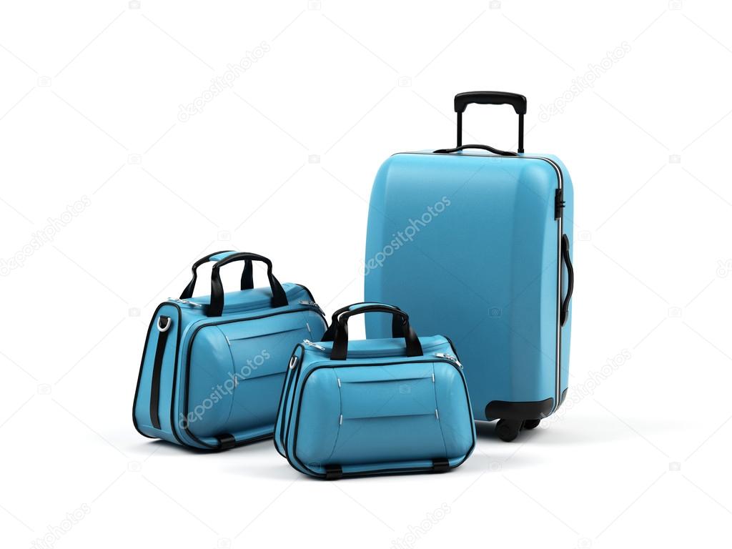 Suitcases isolated on a white background.